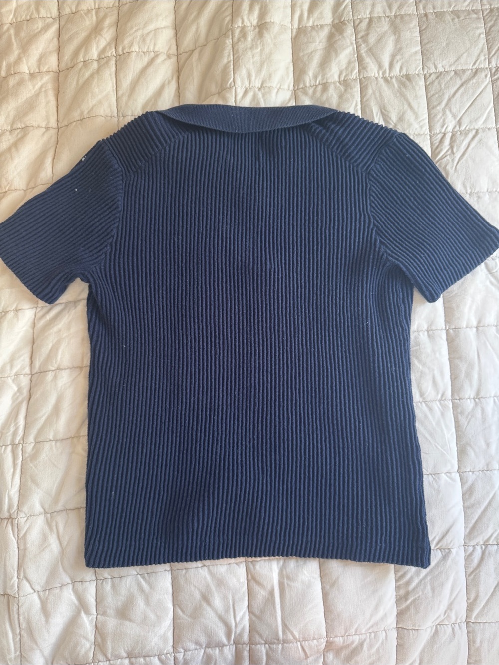 Abercrombie & Fitch Navy Ribbed Half-Zip Sweater - Picture 3 of 3